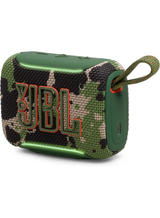 JBL Go 5 Portable Bluetooth Speaker with Ambient Edge Lighting, IP68 Waterproof & Dustproof, 10H Playtime, AirTouch Stereo Pairing, Auracast™, USB-C Lossless Audio – Compact & Drop-Proof, Squad