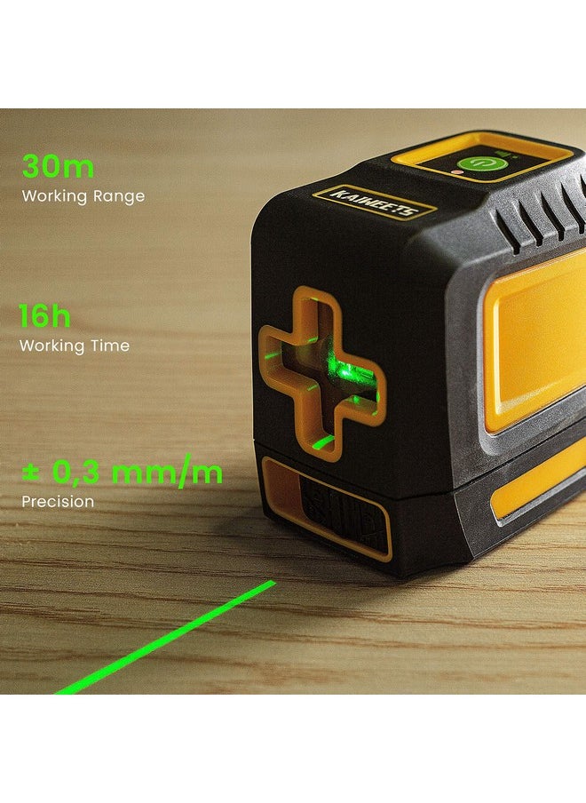 KAIWEETS KAIWEETS Laser Level, 98ft Green Self-Leveling Laser Line with Magnetic Base, with Adjustable Lightness Line Cross Laser Level for Picture Hanging EETS T03  - Image 3