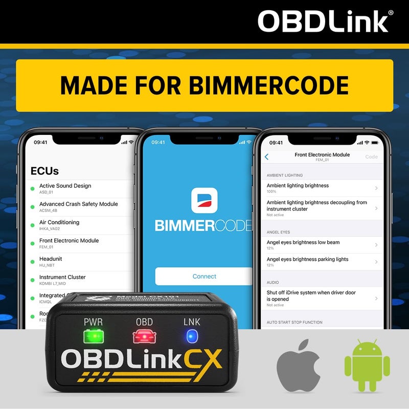 OBDLink CX Bimmercode Bluetooth 5.1 OBD2 Adapter for BMW/Mini, Works with iPhone/iOS & Android, Car Coding, OBD II Diagnostic Scanner - Image 2