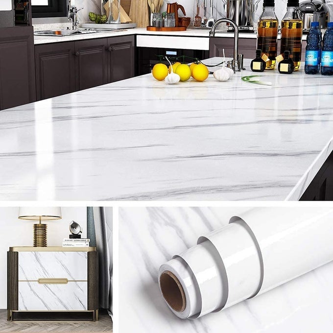 200X60 CM GRANITE GRAYWHITE ROLL KITCHEN COUNTERTOP CABINET FURNITURE IS RENOVATED THICK WATERPROOF PVC REMOVABLE WATERPROOF STAINRESISTANT