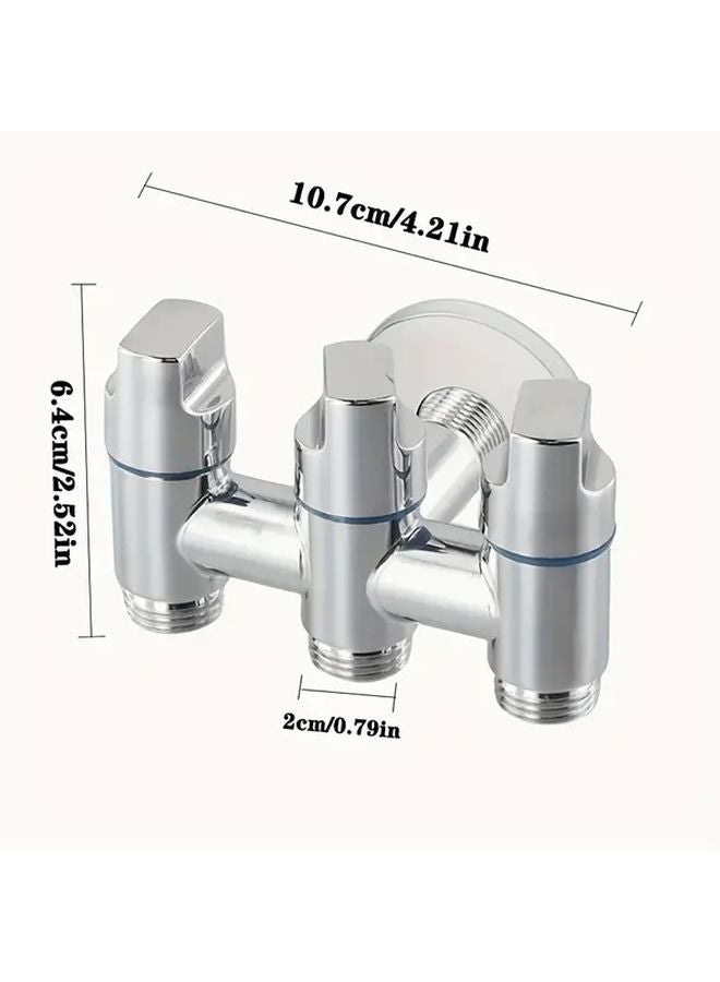Wall Mounted Two Way Diverter Valve Silvery Type B Independent Handle Control - Image 4