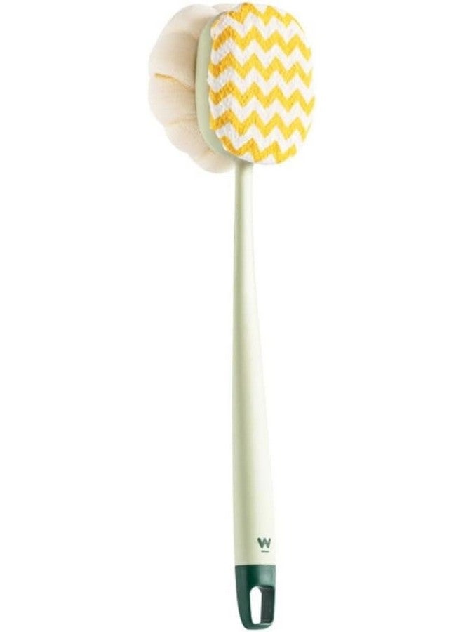 GBEX Shower Body Brush,Soft Bristles and Beautiful Pumpkin Loofah Long Handle Back Scrubber Bath Mesh Sponge for Skin Exfoliating Bath,Massage Bristles Suitable for Wet or Dry,Men and Women - Image 1