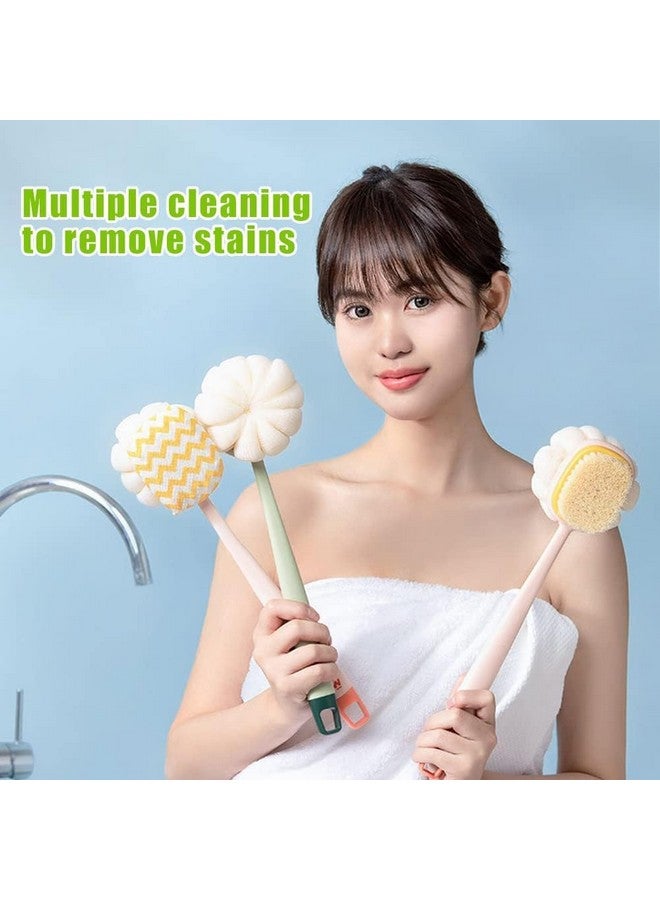 GBEX Shower Body Brush,Soft Bristles and Beautiful Pumpkin Loofah Long Handle Back Scrubber Bath Mesh Sponge for Skin Exfoliating Bath,Massage Bristles Suitable for Wet or Dry,Men and Women - Image 4