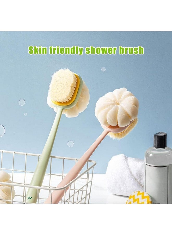 GBEX Shower Body Brush,Soft Bristles and Beautiful Pumpkin Loofah Long Handle Back Scrubber Bath Mesh Sponge for Skin Exfoliating Bath,Massage Bristles Suitable for Wet or Dry,Men and Women - Image 3