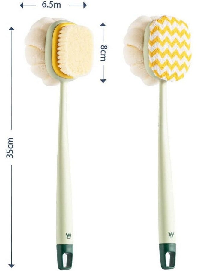 GBEX Shower Body Brush,Soft Bristles and Beautiful Pumpkin Loofah Long Handle Back Scrubber Bath Mesh Sponge for Skin Exfoliating Bath,Massage Bristles Suitable for Wet or Dry,Men and Women - Image 2