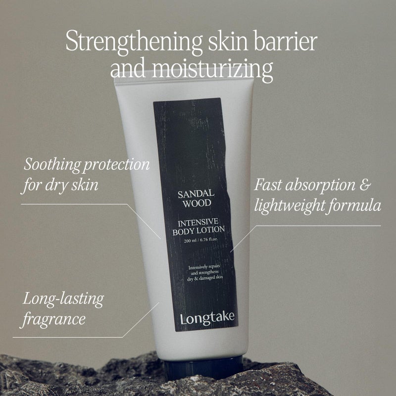 LONGTAKE Sandalwood Intensive Perfume Body Lotion 676 Fl OzSoothing protectionStrengthening skin barrier HydratingLightweight Formula - Image 3