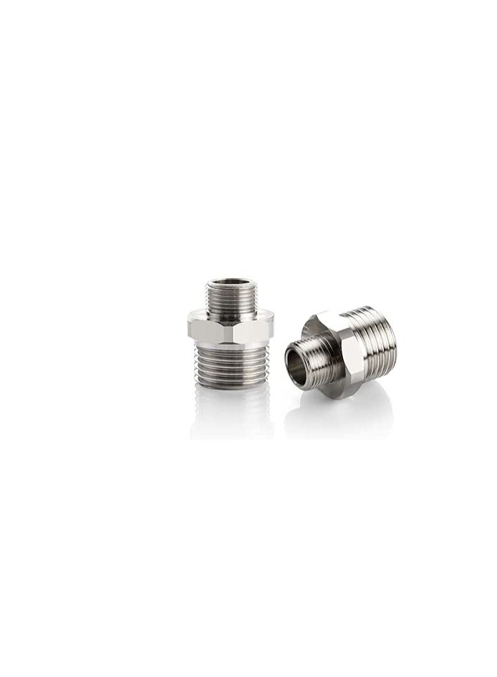1/2" to 0.8" Reducer Faucet Adapter, Compressed Copper Pipe, 0.8" Male to 1/2" Male Supply Line Adapter for Kitchen Plumbing, Water Hose Pipe Connector with Rubber Ring, (2 Pack) - Image 1