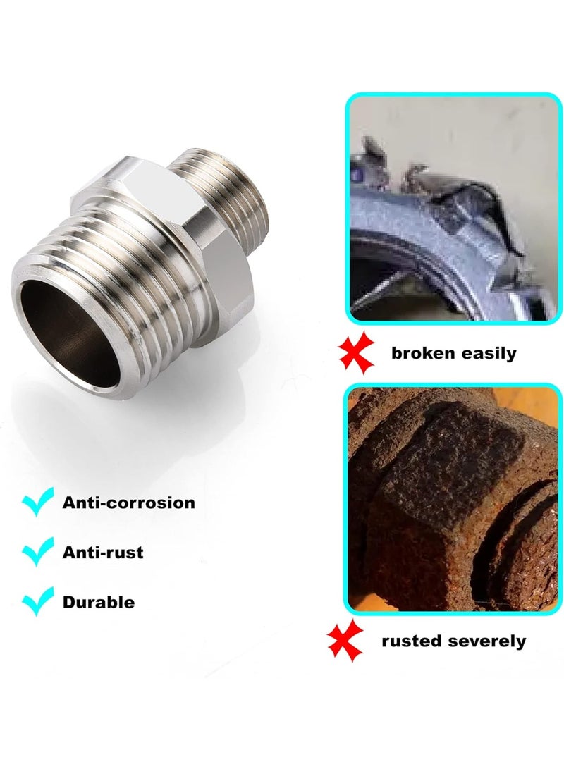 1/2" to 0.8" Reducer Faucet Adapter, Compressed Copper Pipe, 0.8" Male to 1/2" Male Supply Line Adapter for Kitchen Plumbing, Water Hose Pipe Connector with Rubber Ring, (2 Pack) - Image 2
