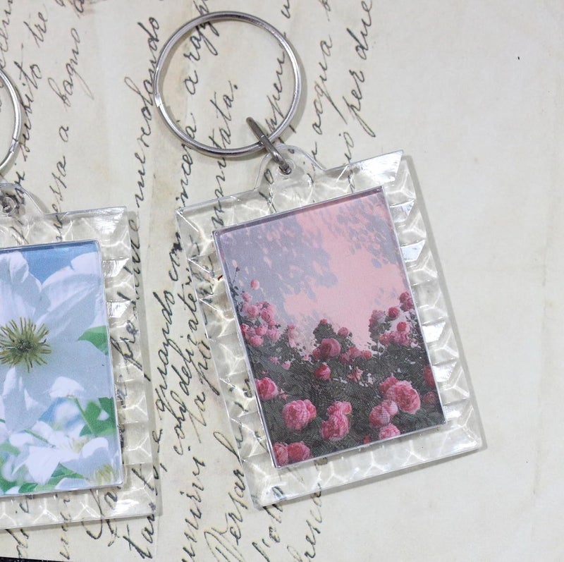 BetterJonny 20Pcs Acrylic picture Keychain Blanks Photo Keychain Clear in Photo Keychain Acrylic Picture Frame Keyrings - Image 3