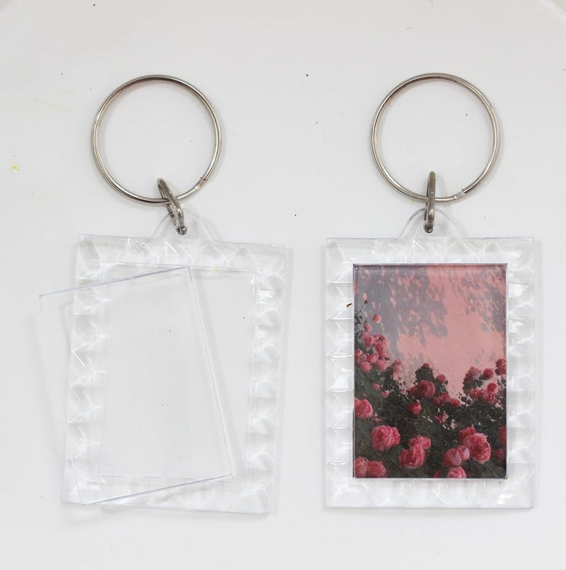 BetterJonny 20Pcs Acrylic picture Keychain Blanks Photo Keychain Clear in Photo Keychain Acrylic Picture Frame Keyrings - Image 5