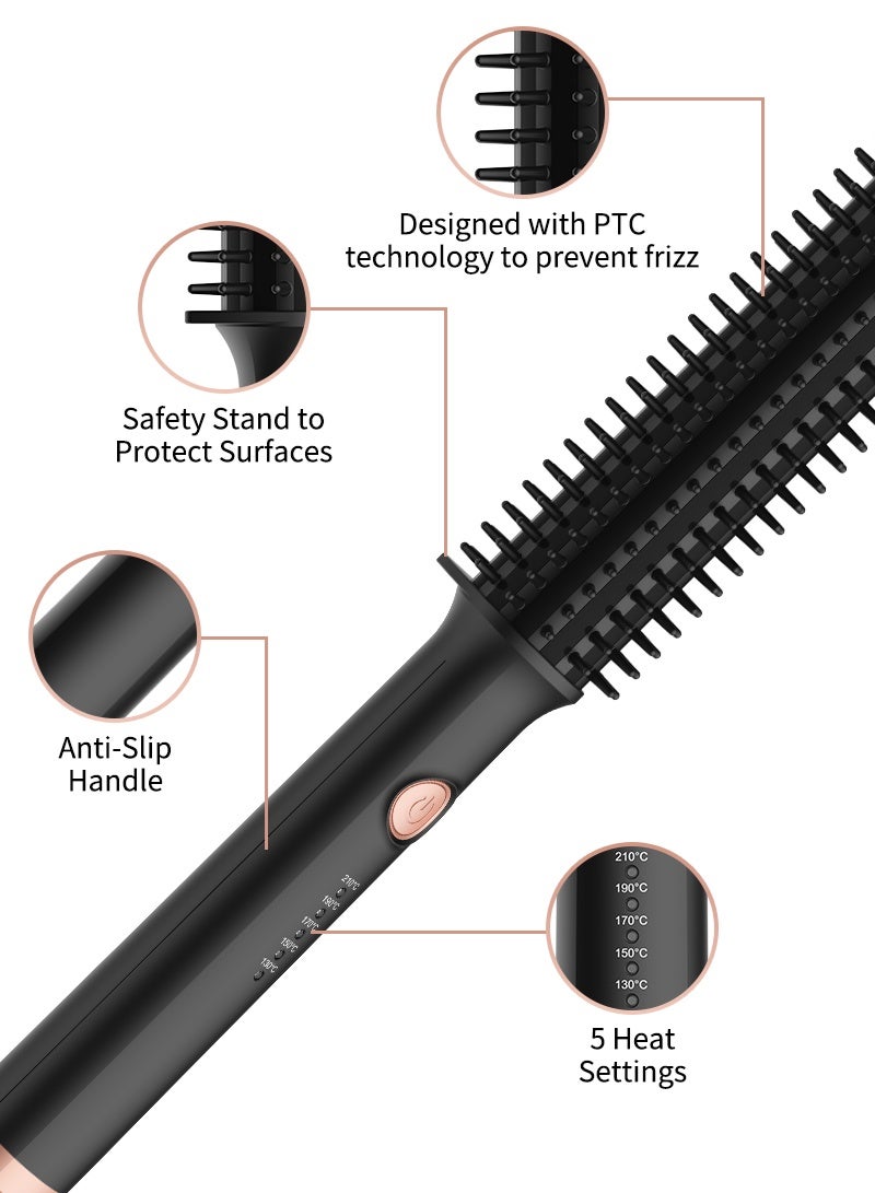 BESTIS Slim Hot Hair Brush - 1.25” Thermal Brush, Ionic Anti-Frizz Styling Brush, 210°C Safe Styling Temperature Technology, Straightener & Curler Function and Auto-Off, Ideal for Curly, Textured & Fine Hair - Image 2