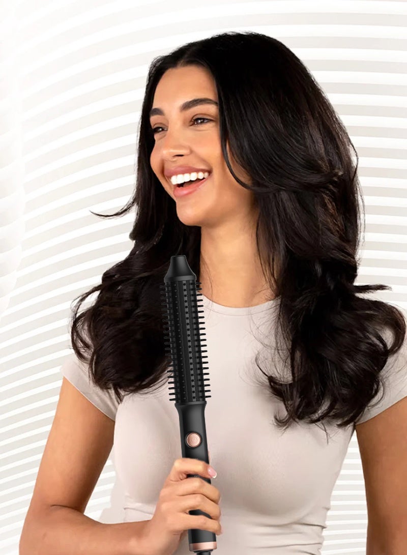 BESTIS Slim Hot Hair Brush - 1.25” Thermal Brush, Ionic Anti-Frizz Styling Brush, 210°C Safe Styling Temperature Technology, Straightener & Curler Function and Auto-Off, Ideal for Curly, Textured & Fine Hair - Image 3