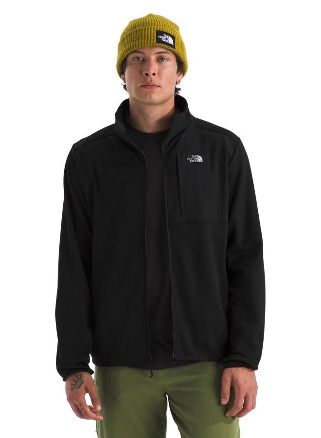 THE NORTH FACE Men's TNF Performance Fleece Full Zip Jacket - Lightweight Pullover, Pockets & Stretch Fabric at Cuffs & Hem, TNF Black, X-Large - Image 1