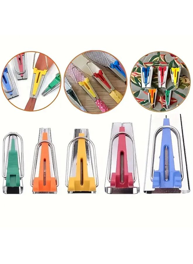 4 Piece Hemming Set Bias Tape Machine 6mm 12mm 18mm 25mm For Fabric Quilting And Sewing - Image 2