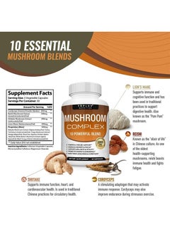 Toplux Mushroom Supplement Lions Mane & Cordyceps Reishi Chaga – 10 Organic Mushroom Blend to Support Immune System, Memory, Focus & Clarity and Increase Energy, for Men Women, 60 Capsules, Toplux Supplement  - Image 4