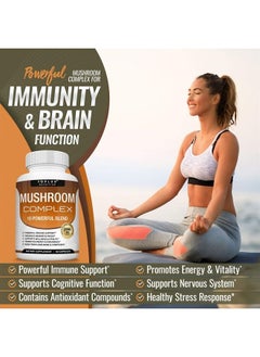 Toplux Mushroom Supplement Lions Mane & Cordyceps Reishi Chaga – 10 Organic Mushroom Blend to Support Immune System, Memory, Focus & Clarity and Increase Energy, for Men Women, 60 Capsules, Toplux Supplement  - Image 3