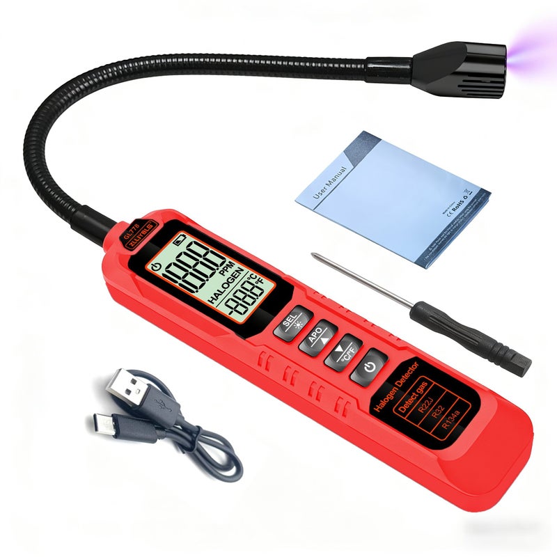 Refrigerant Leak Detector With Heating Diode Sensor And Halogen Leak Sniffer For Automotive HVAC Compatible With CFCs HCFCs HFCs R22 R134A R1234YF Model ZL77A - Image 2
