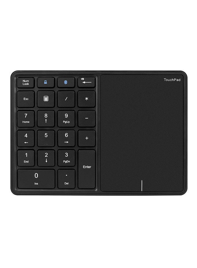 2.4G+BT4.2 Wireless Dual-mode Numeric Keyboard Portable 22 Keys Financial Accounting Office Keyboard with Touchpad Black  - Image 1