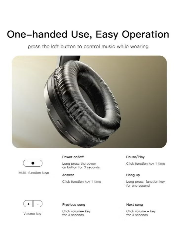 Yesido EP04 Wireless On-Ear Headphones, Pure Bass, HD Hi-Fi Stereo Sound, Foldable Bluetooth Headset, Built-In Microphone, Comfortable Cushioned Ear Cups, Adjustable Headband, Lightweight Portable Design for Music, Calls, Gaming, Travel, Office & Daily Use - Image 3
