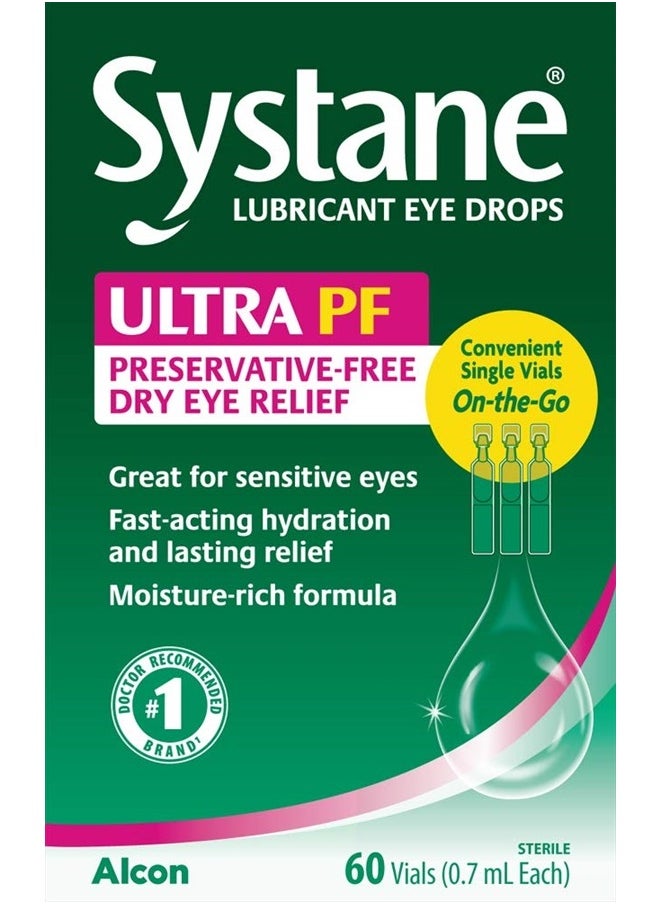 Systane - Ultra Lubricant Eye Drops, 60 Count (Pack of 1), (Packaging may vary) - Image 1