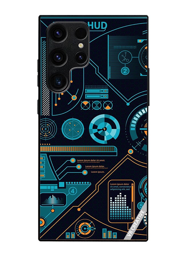 Protective Case Cover For Samsung Galaxy S25 Ultra Touch Hud Design Multicolour