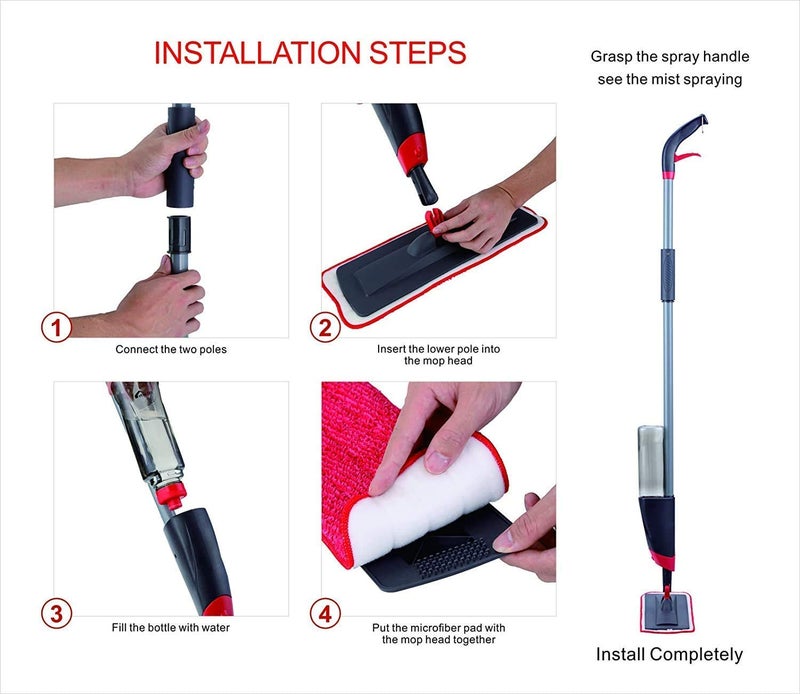 WRYER Floor Cleaning Squeeze Mop with Adjustable Telescopic Handle Squeegee Absorber Sponge Cleaner Pocha for Home Kitchen Bathroom - Image 5