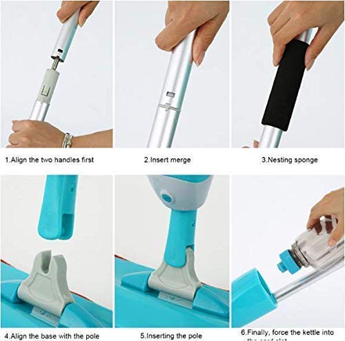WRYER Floor Cleaning Squeeze Mop with Adjustable Telescopic Handle Squeegee Absorber Sponge Cleaner Pocha for Home Kitchen Bathroom - Image 3