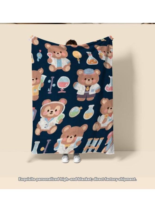 عام بطانية رقيقة من الفانيلا الكرتونية للأطفال أو الطلاب (دافئة ومريحة ومناسبة للنوم والألعاب) 100 سم * 150 سم - 1048 - Image 1