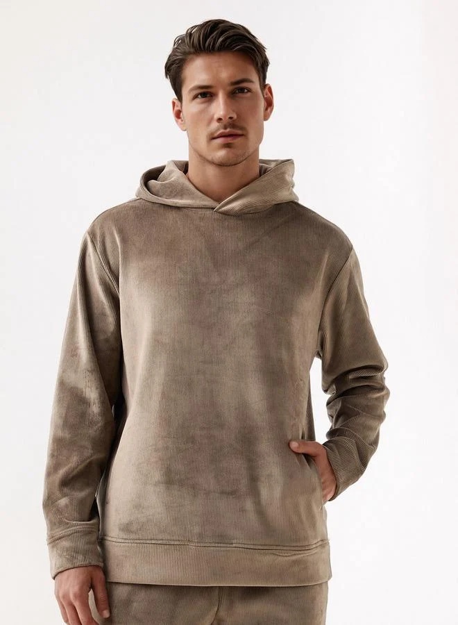 Iconic Iconic Men's Cordrouy Hooded Sweatshirt