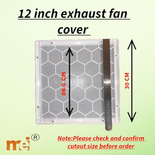 MEI White Square Exhaust Fan/Chimney Covers Vent Pipe Cover Mosquito Net Dust Controller (12 Inch, 4) - Image 3