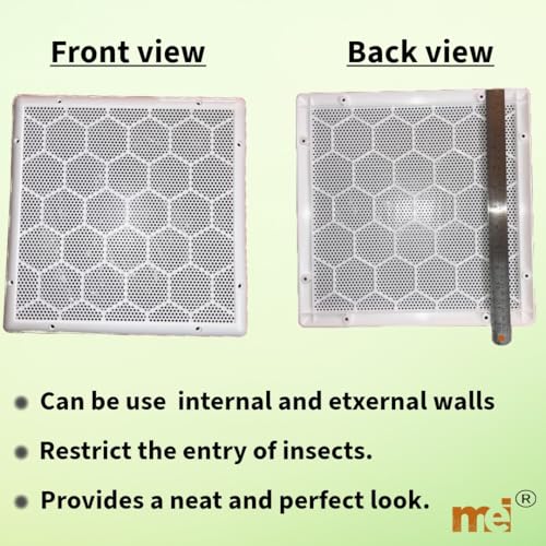 MEI White Square Exhaust Fan/Chimney Covers Vent Pipe Cover Mosquito Net Dust Controller (12 Inch, 4) - Image 2
