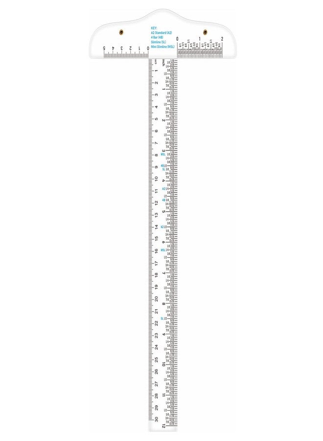 Briartw 1 Piece Acrylic T-Square Ruler T Square Plastic T-Ruler Double Side Measuring for Art Framing and Drafting Crafting Drafting General Layout Work & Scrapbooking,12 Inch/ 30 cm, Transparent - Image 1