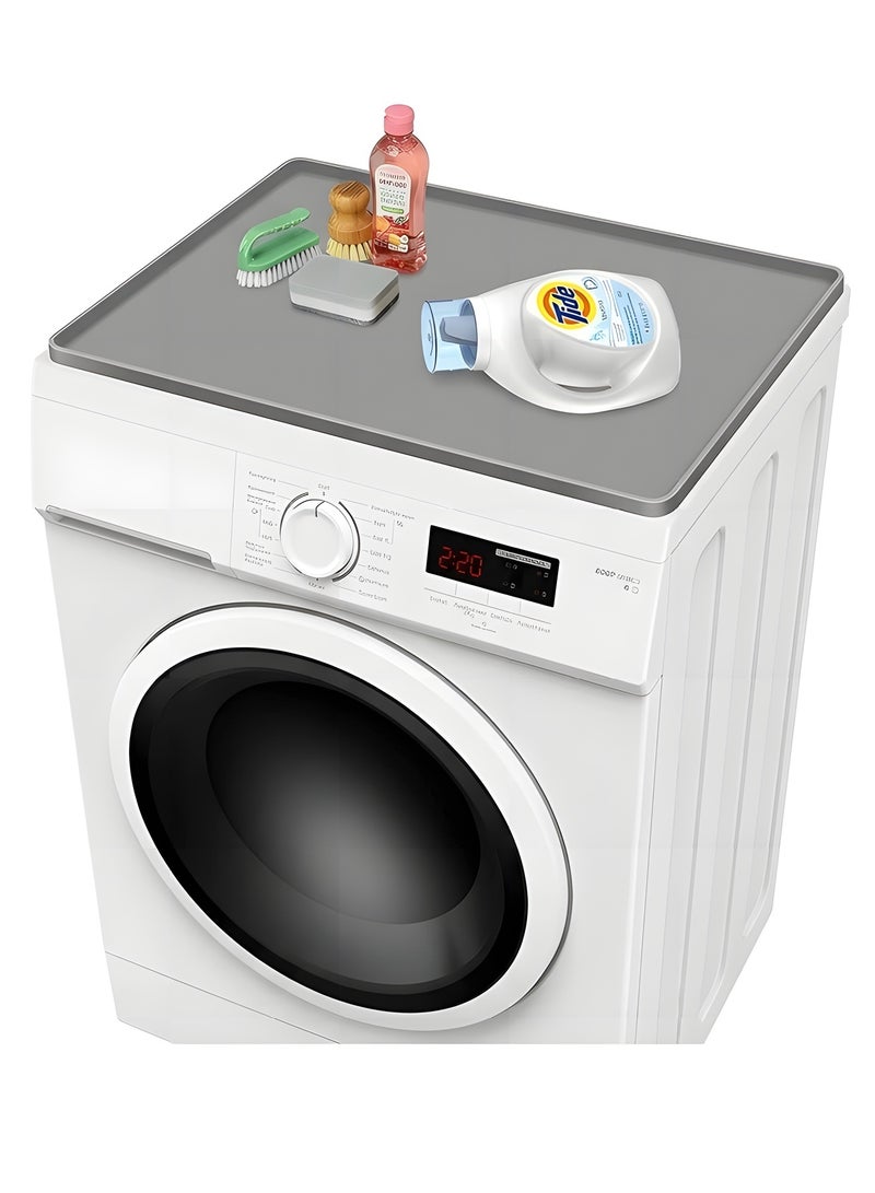 Washer and Dryer Covers for the Top, 23.6 x 23.6 Washing Machine Cover, Leak-proof Protective Silicone Mat with Raised Edge for Washer/Dryer Top Protector for Laundry Room - Image 1