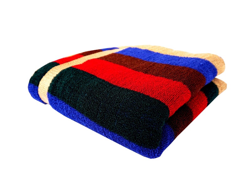 Space Fly Love Touch Skin Friendly Soft, Lite Weight Red & Brown Striped Terry Cloth Bath Towels, Clean & Dry Bathroom Bath Towel (Size : 24X50 inch) (Multi Color) (1 Piece) - Image 1
