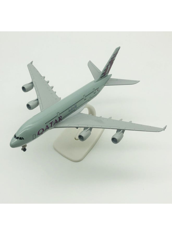 20cm Aircraft Model Qatar A380 Alloy Static Ornaments Landing Gear Model Aircraft Belt Gift Collection-Color:20cm Qatar A380  - Image 4