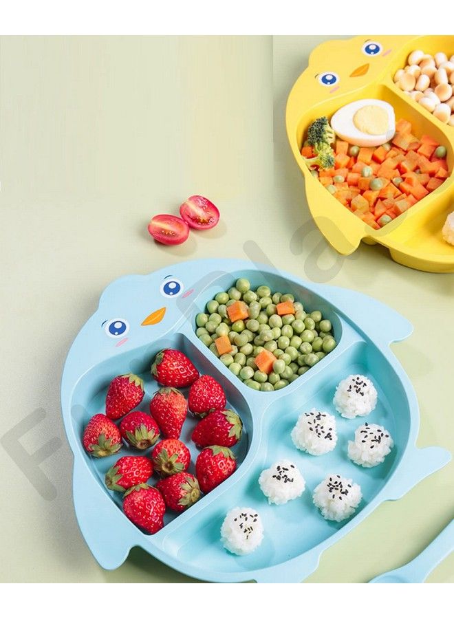 FunBlast Bamboo Fiber Feeding Set For Kids Cartoon Design Children Tableware Set Utensils And Dishes Includes Plate Spoon Fork And Chopsticks Plates For Kids Tableware Cutlery (Pink)  - Image 4