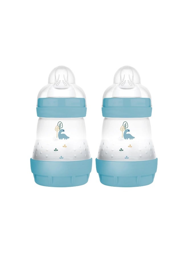 MAM زجاجة مAM سهلة البدء مضادة للمغص 5 أونصات، تدفق بطيء، حلمة سيليكون تشبه الرضاعة الطبيعية، تقلل من المغص والغازات والارتجاع، سهلة التنظيف، خالية من BPA، زجاجات أطفال مهوّاة للمواليد الجدد، 0-3 أشهر - Image 1