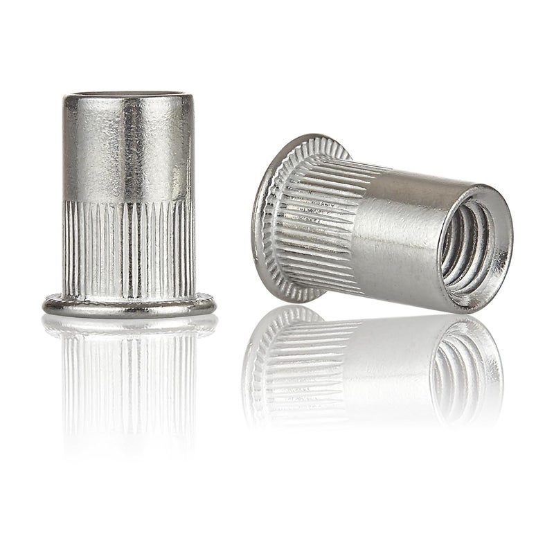 EZ-NUTUL Rivet Nut Installation Tool Set Flat Head Rivnut Threaded Insert Nut Kit SAE & Metric for Metal Heavy Duty Zinc Plated Nutsert (5/16-18(Rivet Nut-30pcs, Stainless)) - Image 1