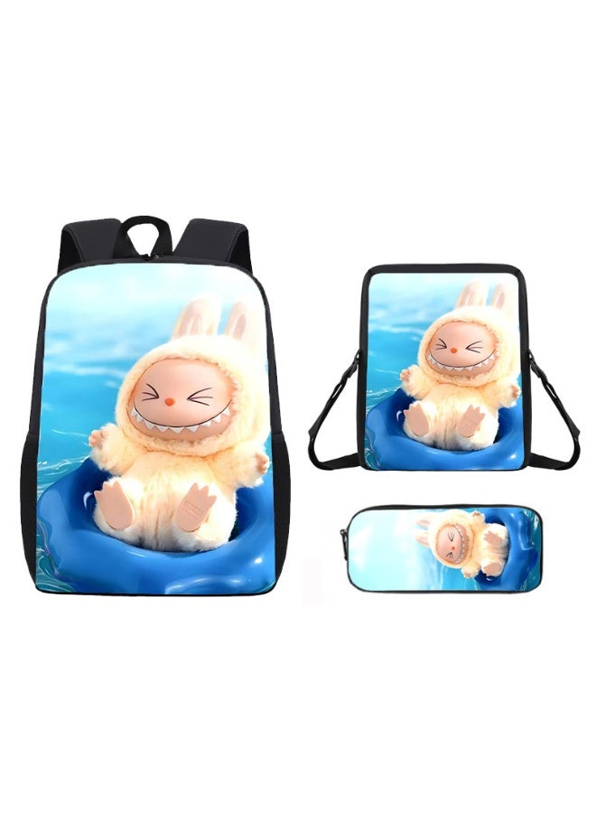 LABUBU Lightweight Primary School Bag Labubu Cute Printed Cartoon Anime Children's Backpack 42*29*16CM+Lunch Bag 26*18*6CM+Pen Bag 11*22*2.5CM - Image 1