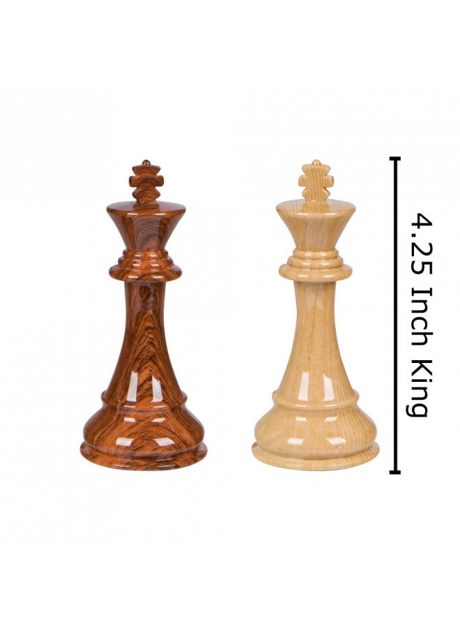 Best Chess Set Nero High Polymer Extra Heavy Weighted Chess Pieces with 4.25 Inch King and Extra Queens, Pieces Only, No Board  - Image 3
