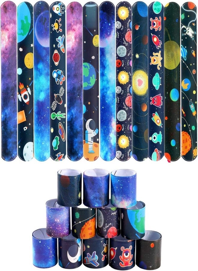 SNAPTRON Space Theme Return Gifts For Kids Birthday- 12Pcs Space Theme Slap Bracelets For Kids Party Boys, Girls- Best Birthday Return Gifts For Kids, Children Girls - Image 1