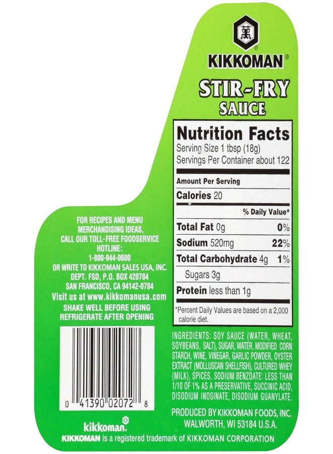 Kikkoman كيكومان - صلصة القلي بدون مواد حافظة بنكهة كلاسيكية - مثالية لطبق تشاومين وأطباق التوابل المتنوعة - زجاجة بلاستيكية مغلقة - 1/2 جالون (عبوة من 1) - Image 3
