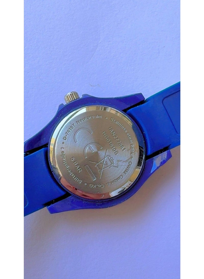 Auriol OWIM Sports Unisex Watch - Blue Silicone Strap, Sunburst Dial, 5 BAR Water Resistant - Brand New - Image 3