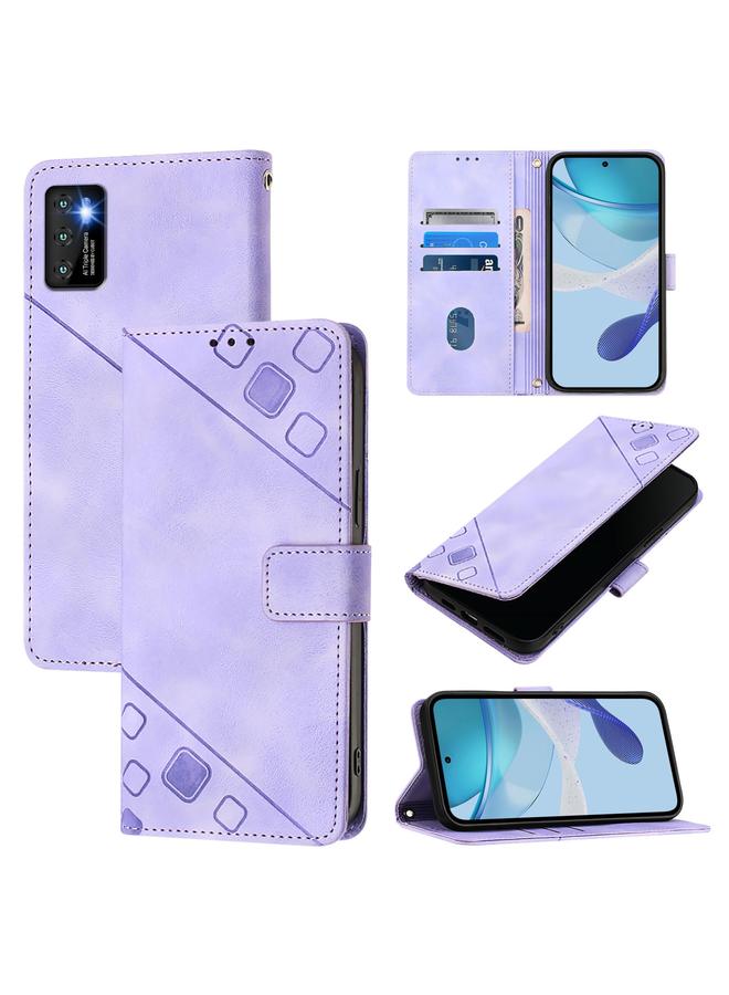 Zaboon Case For Cubot P50 Skin-feel Embossed Leather Phone Case - Image 1