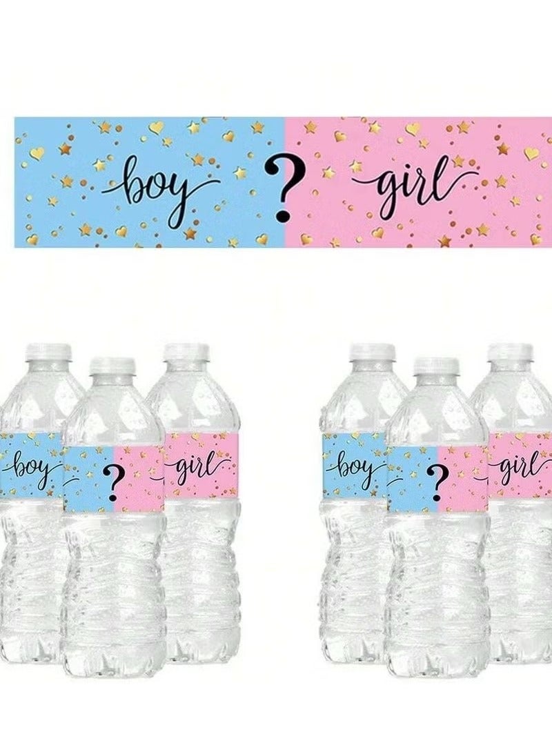Gender Reveal Water Bottle Labels (10 pcs) - Image 1