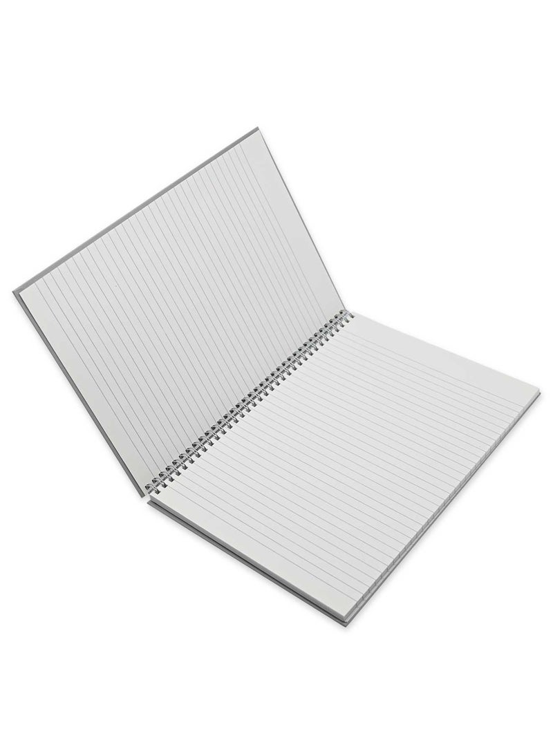 FIS مجموعة من 5 دفاتر ملاحظات من FIS ذات غلاف صلب حلزوني من البولي بروبلين، مقاس A4، سطر واحد، 100 ورقة، رمادي - FSNBSA4SLIPPGY - Image 2