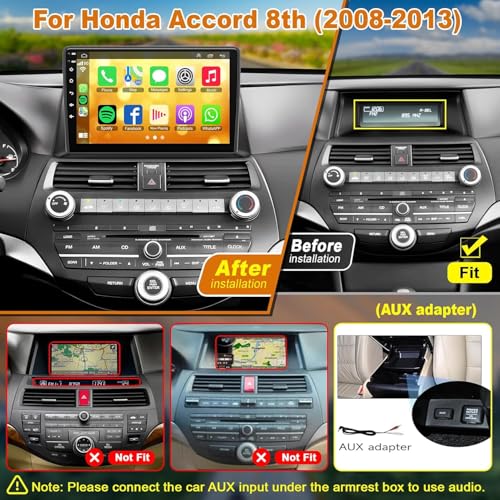 electrosmart Android Car Radio for Honda Accord 20082013 Build in WirelessWire Carplay Android Auto Support Bluetooth52 Backup CameraFM StereoSWC102 Inch IPS Touch Screen 4GB64GB - Image 3