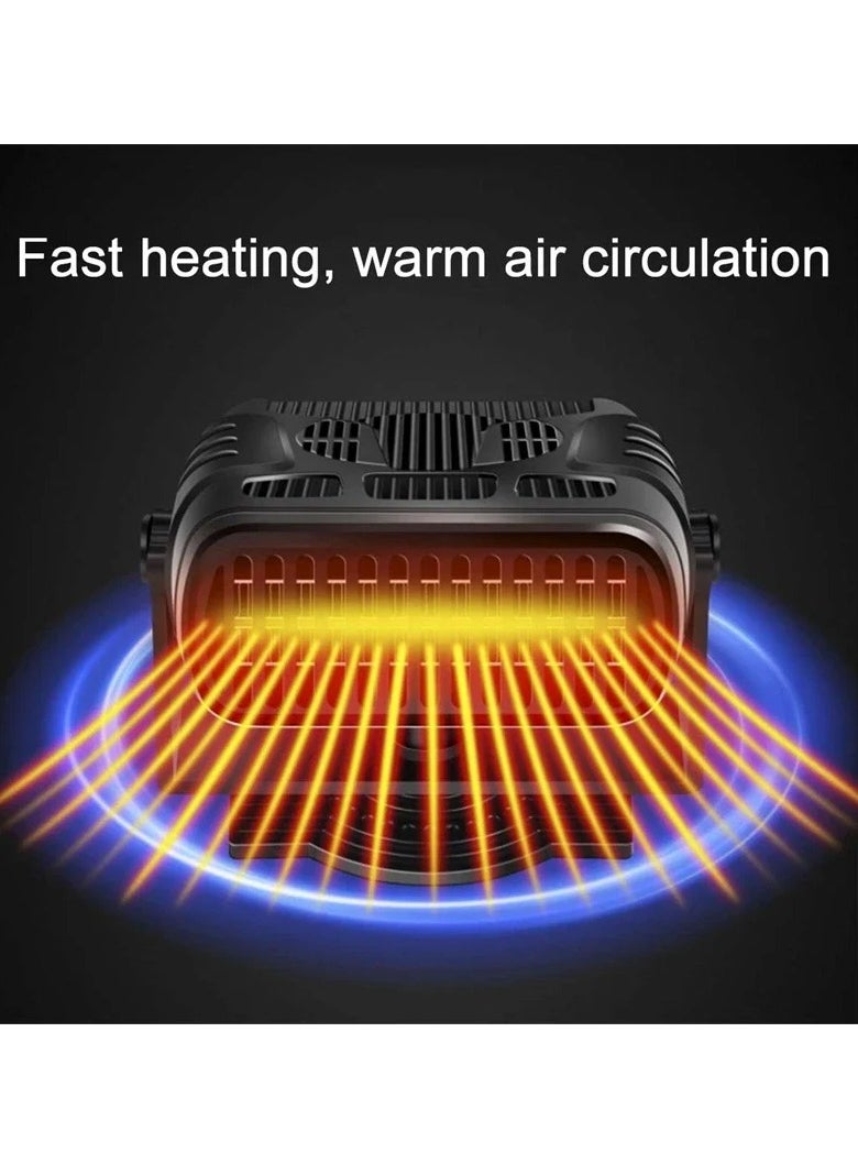 AROAQ Portable Car Heater Fan, 12v Winter Portable Car Heater, Car Windshield Fast Heating Defrost Defogger, 360 Degree Rotation Auto Heater For Cars, (12v Black)  - Image 2