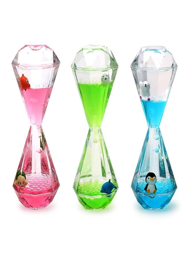XINBAOHONG Liquid Motion Bubbler for Kids and Adults Hourglass Liquid Bubbler Timer for Sensory Play Fidget Toy Stress Management Desk Decor(Blue) - Image 1