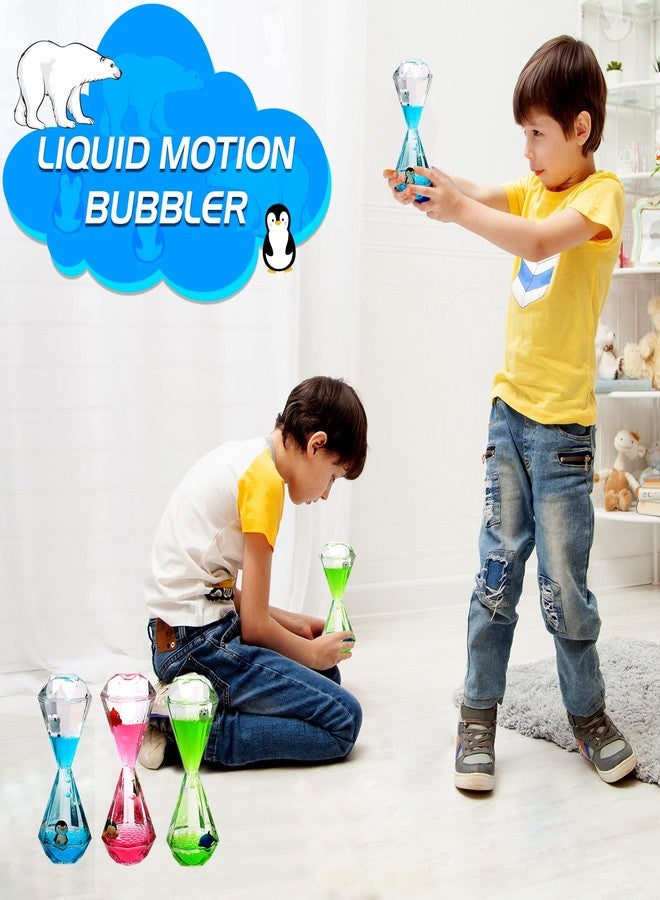 XINBAOHONG Liquid Motion Bubbler for Kids and Adults Hourglass Liquid Bubbler Timer for Sensory Play Fidget Toy Stress Management Desk Decor(Blue) - Image 5